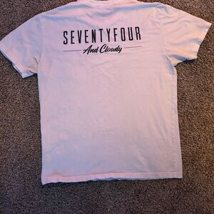 White Short Sleeve Tee with Bold Graphic